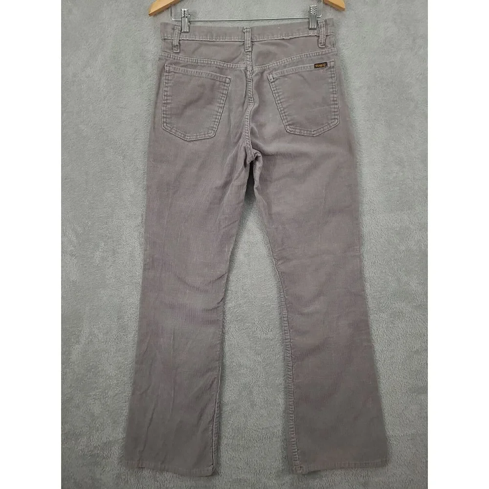 Vintage Sears Thumbs Up Corduroy Pants Gray Mens ‎ 32L Trim Fit Flared